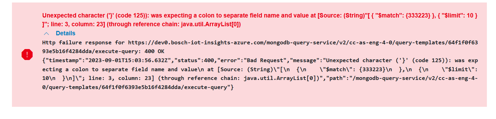 Error Message Before Improvement Error Message Before Improvement